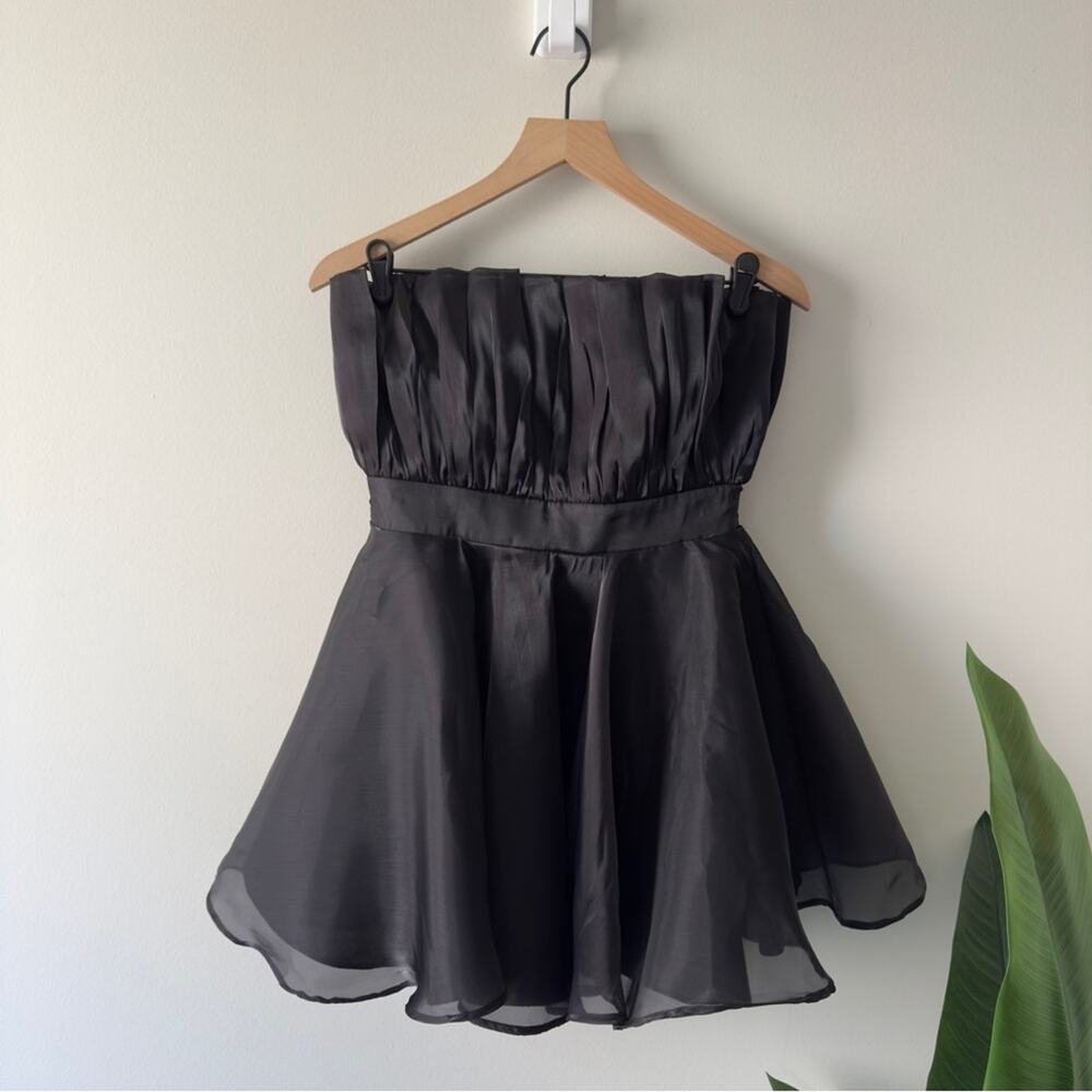 Anthropologie Black Strapless Mini Dress